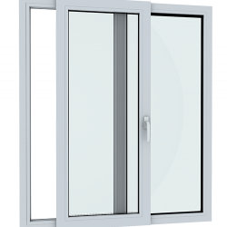 Ventana corredera de PVC, de plástico Mate