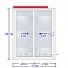 Encomende Porta de correr para terraço PVC 2420 x 1530, Rehau, com persiana de segurança, vidro duplo 4/24/4 guardian sun com revestimento protetor 2 em 1 a preços de fábrica