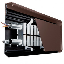  Bruine Elektrische Verwarmde Plint Domis Premier voor Panoramisch Glas 