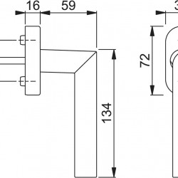 Swivel-folding handle for PVC windows Stockholm, aluminum