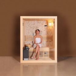 Installation d'une mini sauna dans un appartement ou une maison pour 1-2 personnes, 3 kW, 100x100x200 cm. 