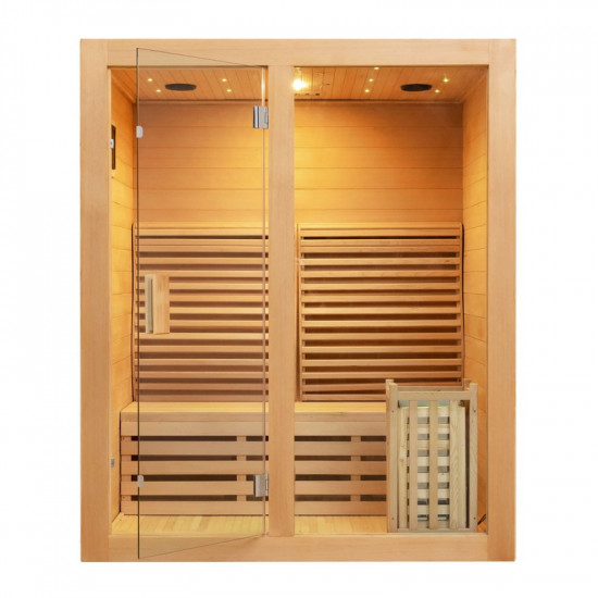 Pida Home SPA Finlandia Sauna Tradicional de Hemlock Sólido Personal Usada Sauna de Vapor Seco 150100200 (3-4 personas) Estufa de sauna de 3KW y piedra de sauna a precios de fábrica