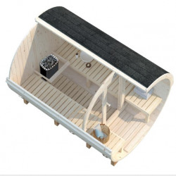 Сауна бочка для установки на открытом воздухе до 6 человек 230х205х220 6KW/ 9KW 