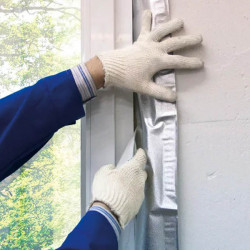 Protection of windows, doors, walls with polyethylene and tape, m²