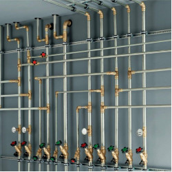 Replacement of pipes (hot and cold water distribution point), unit.