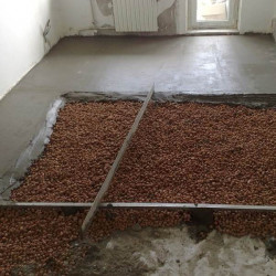 Concrete flooring with expanded clay concrete, m²