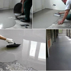 Floor leveling with self-leveling compound, m²
