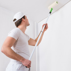 Painting walls and ceilings with water-based paint in two coats, m²/linear meter