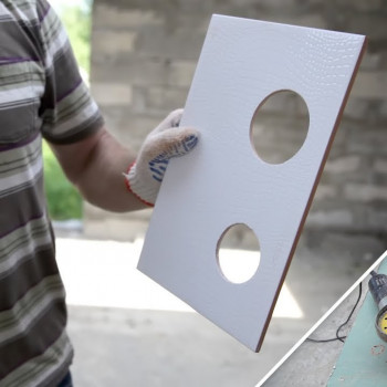 Holes in the tile, pieces.