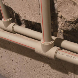 Installation of Ø16-40 polypropylene water supply pipes, per meter.