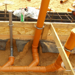 Sewer pipe installation, 1 connecting element, piece.