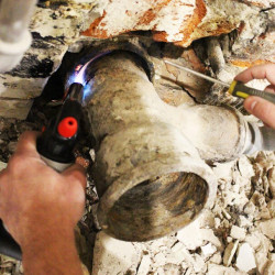 Unclogging cast iron drainage, each.