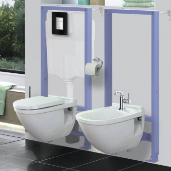 Installation d'un bidet sur une console battante, pcs.