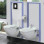 Installatie van een bidet op een scharnierende console, st.