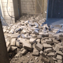 Demolition of slag block partitions, m²