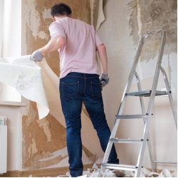 Dismantling of old wallpapers from walls, m²