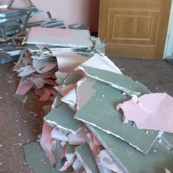 Demolition of walls (partitions) made of asbestos, gypsum, drywall, m²