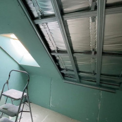 Installation of vapor barrier for gypsum board ceilings, m²
