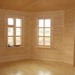 Montage von Holzverkleidungen an den Wänden, m².