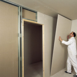 Wall cladding with 12.5mm gypsum board, 1 layer, m²