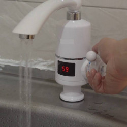 Installation of tankless water heater, unit.