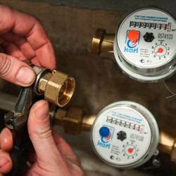 Installation of a water meter, unit.