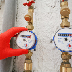 Installation of water meters, unit.