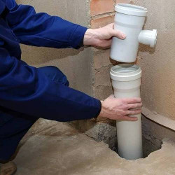 Installation of vertical pipes, each