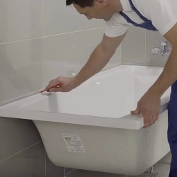 Installation of bathtub (without faucet), unit.