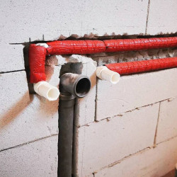 Internal installation of 110mm sewage pipes, per meter.