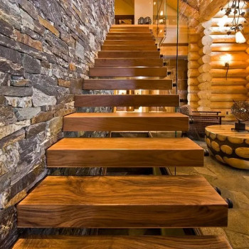 Floating ladder, wooden ladder