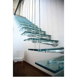 frameless staircase with glass railings