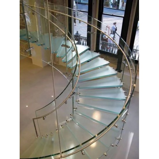 Buy High-quality safe anti-slip stairs made of tempered laminated glass with low iron content at Factory Prices