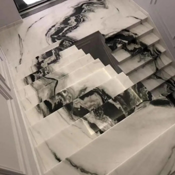 Carrelage de marche en marbre blanc panda chinois pour escalier, m2
