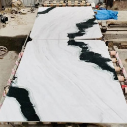 Chinese panda white marble step tile for stairs, m2