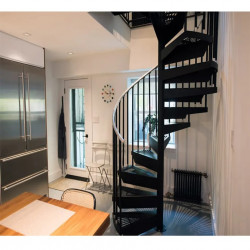 outdoor spiral staircase, circular staircase with checkered steps