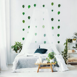 Москітна сітка для односпального або двоспального ліжка з однотонного поліестеру білого кольору