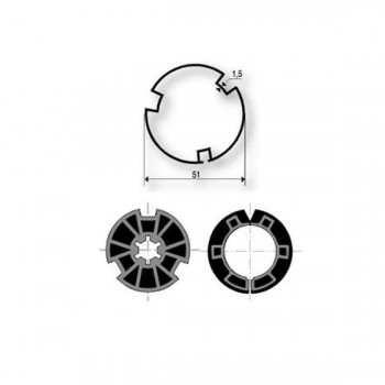 Adaptador de eixo HASSINGER Ø51 9500365 para motores Somfy Ø40 mm