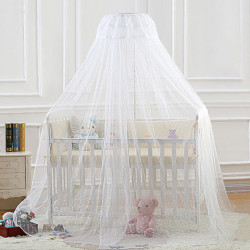 Mosquiteiro com dossel para berço de tecido branco Jacquard Deco