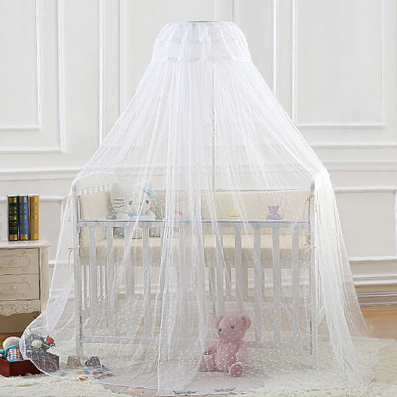 Commandez Moustiquaire à baldaquin pour lit bébé en tissu blanc Jacquard Deco aux prix d'usine