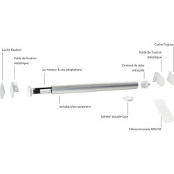 Motor kit for blinds with fasteners and tube