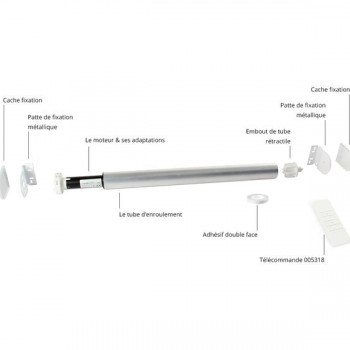 Motor kit for blinds with fasteners and tube