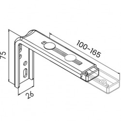 2er Set verstellbare Universalhalterungen - Versatz bis 16,5 cm.  2er Set verstellbare Universalhalterungen - Versatz bis 16,5 cm.