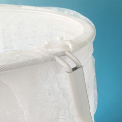 Mosquiteiro com dossel para berço de tecido branco Jacquard Deco