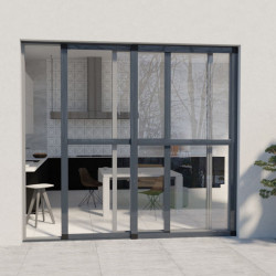 Розсувна москітна сітка на еркер Alu-Luxury