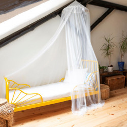 Москітна сітка на односпальне ліжко однотонна біла з поліестеру
