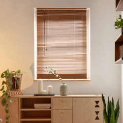 Custom blinds made of 25 mm wood.