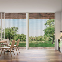 El sistema antimosquitos para las ventanas y las puertas, la recogida lateral, akkardeon