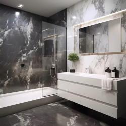 Composite bamboo panels with natrul veneer, stone chips, imitation of wood, metal, natural stone, fabric texture