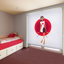 Youth Roller Blinds with Musical Girl Print